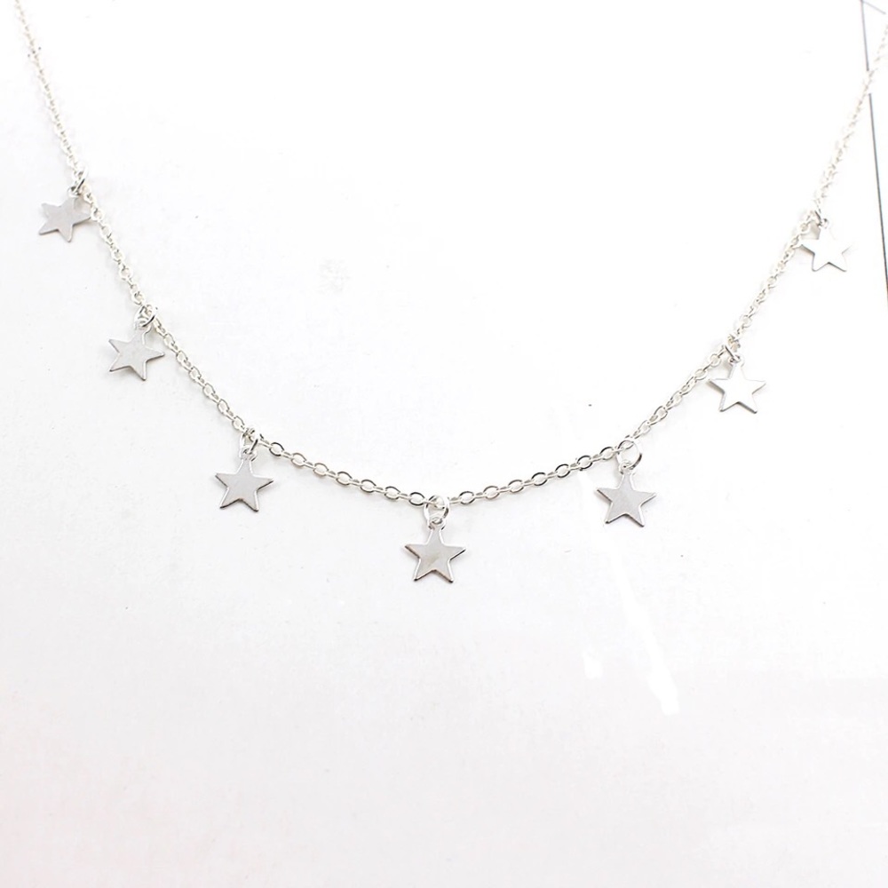🛍NEW⚡️ SILVER Trendy Star Choker - Picture 3 of 7